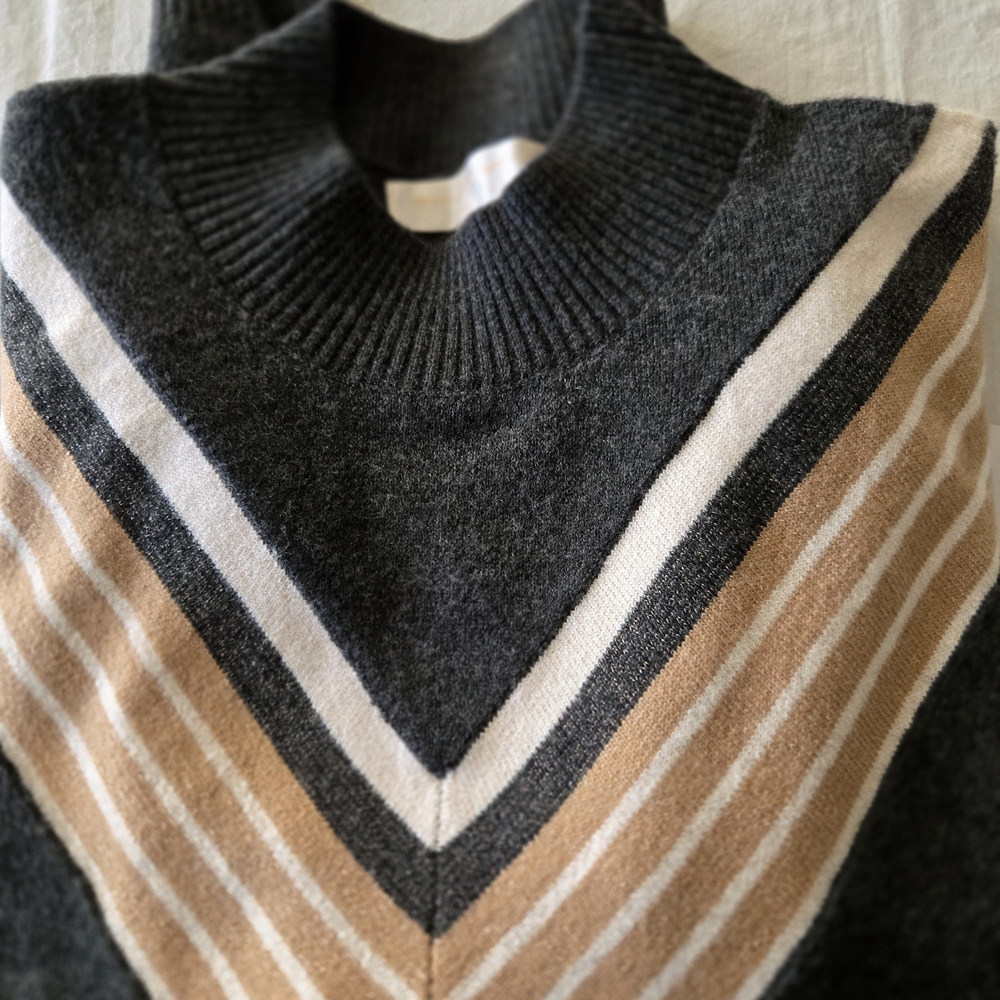 Spiritual Gangster Mock Neck Chevron Sweater - Picture 12 of 12